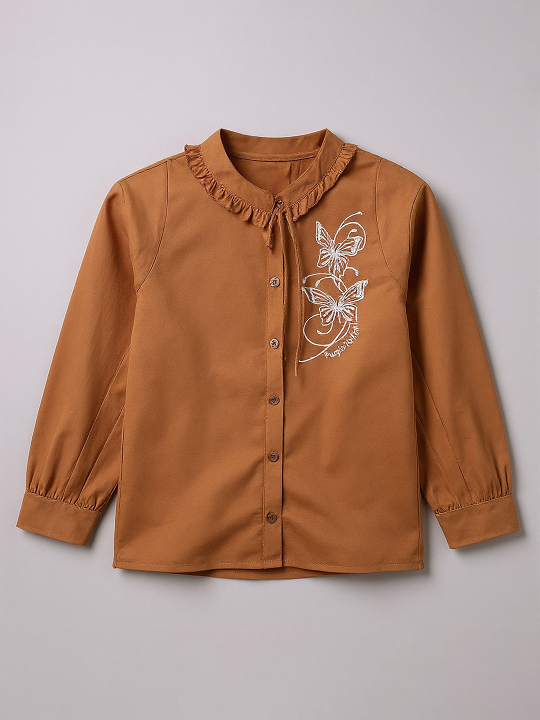 Purple United Kids Girls Embroidered Cotton long Top