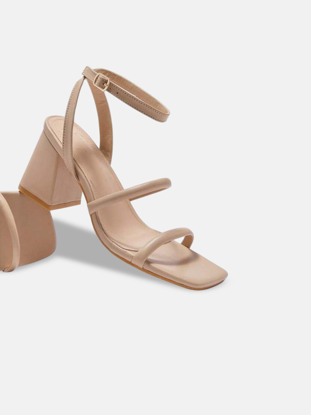 KDB FASHIONS Leather Block Heel Sandals with Buckles