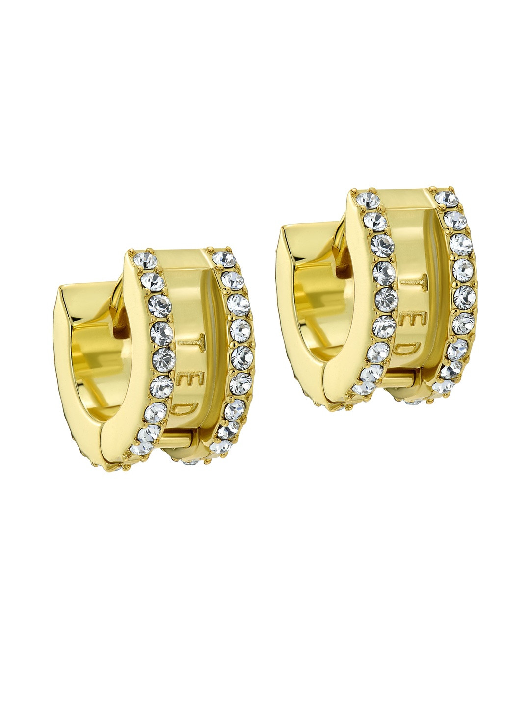Ted Baker Gold-Plated Crystals Studded cricular Shaped Hoop Earrings