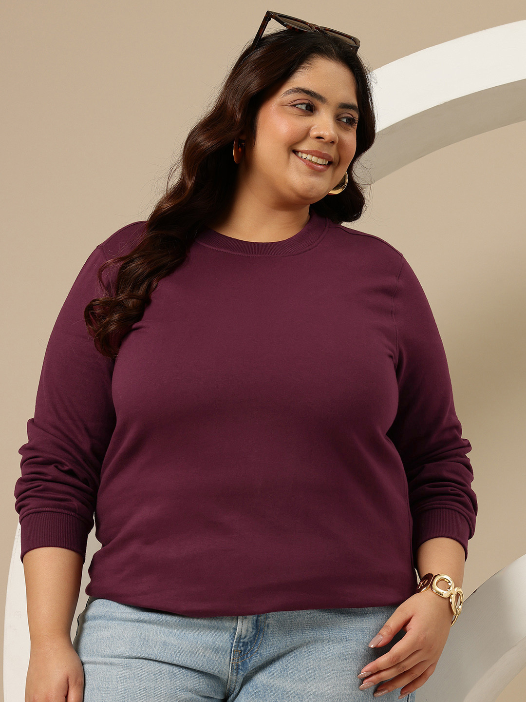 Sztori Plus Size Fleece Lined Sweatshirt
