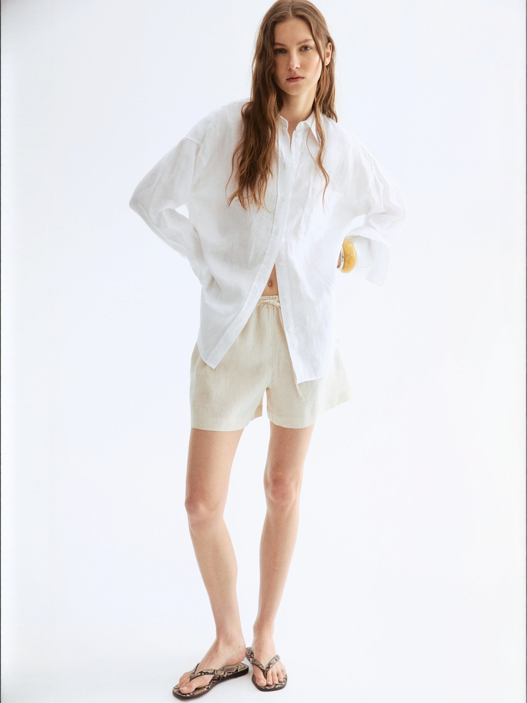 H&M Linen Drawstring Shorts