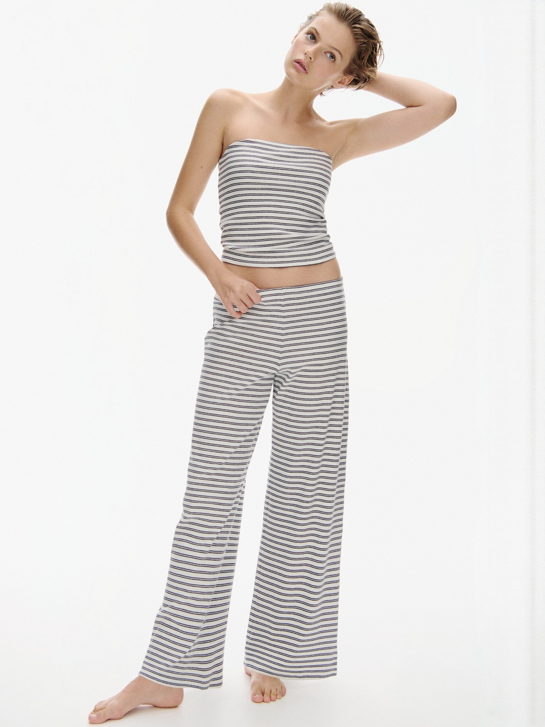 H&M 2-Piece Ribbed Top & Trousers Set