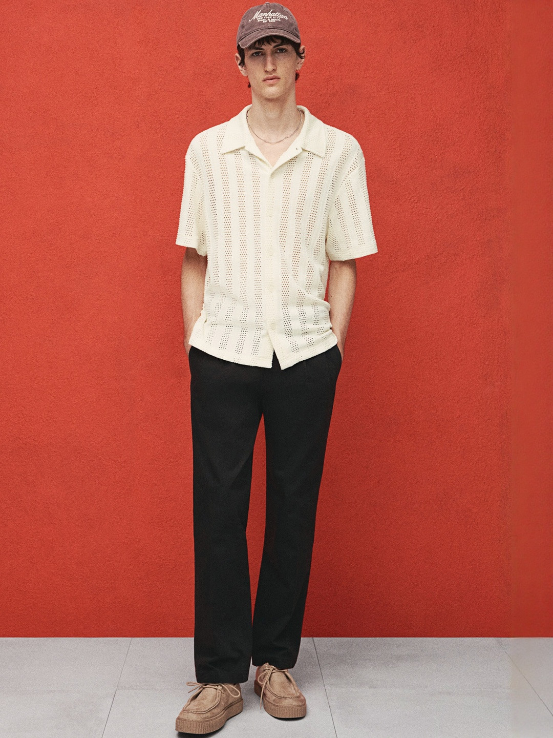 H&M Regular Fit Jacquard-Knit Shirt