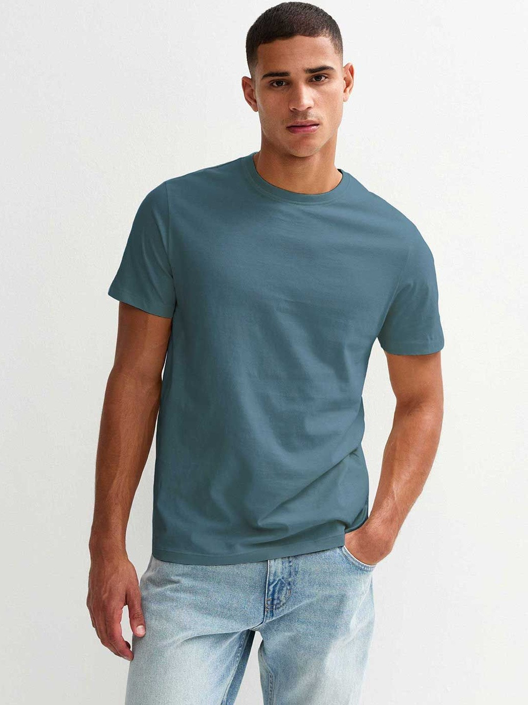 PRONK Cotton Short Sleeves Round Neck T-shirt
