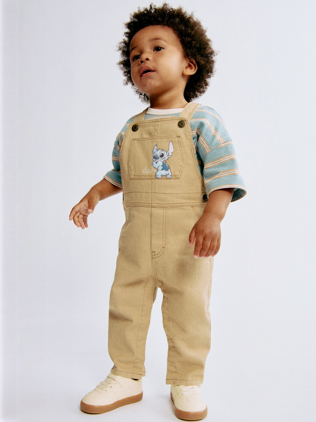 H&M Infant Boy Motif-Detail Twill Dungarees