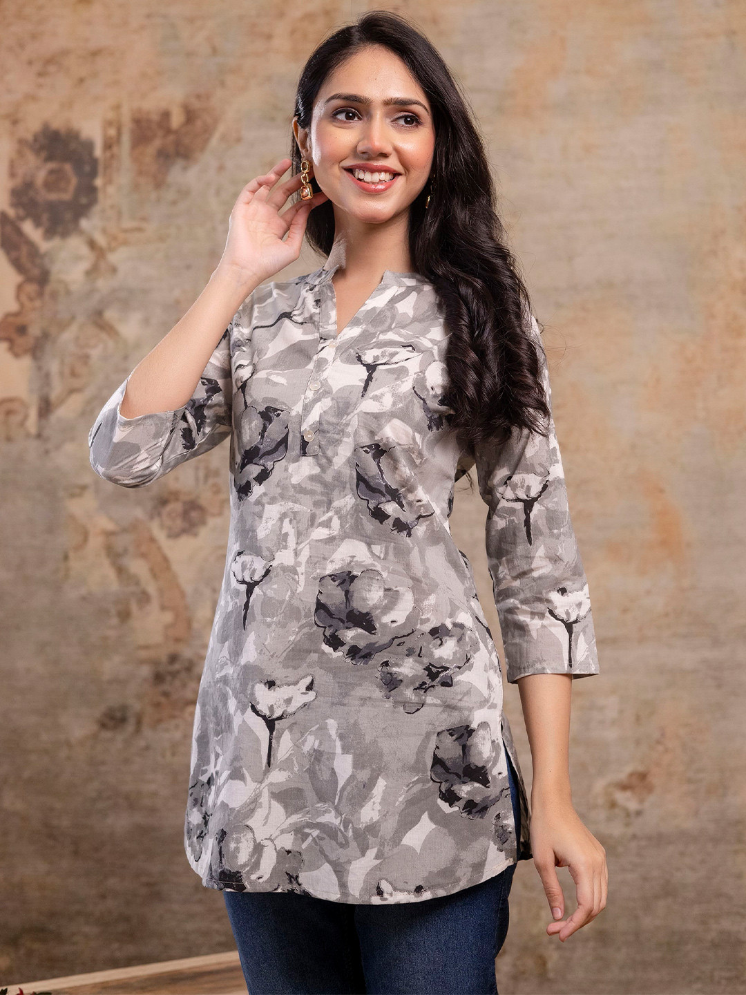 Anouk Rustic Wome Floral Printed Pure Cotton Kurti