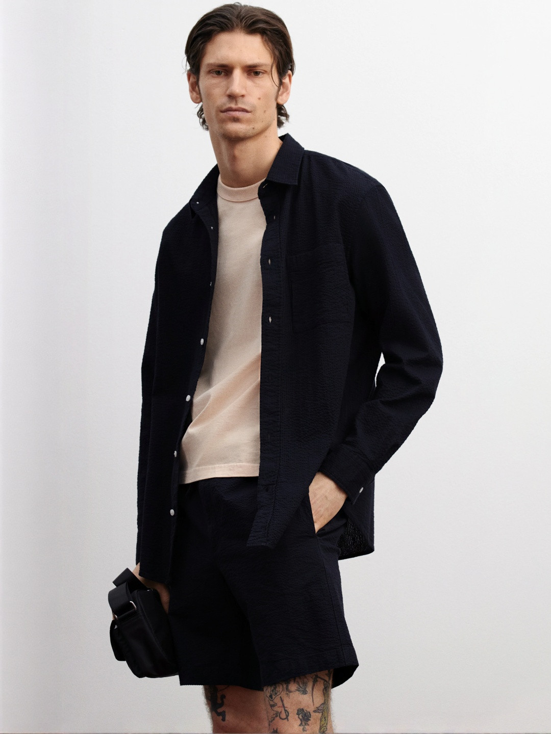 H&M Loose Fit Seersucker Shirt