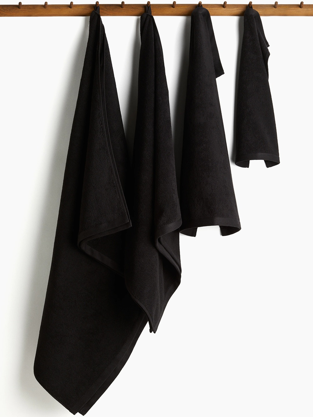 H&M Black Terry Bath Towels