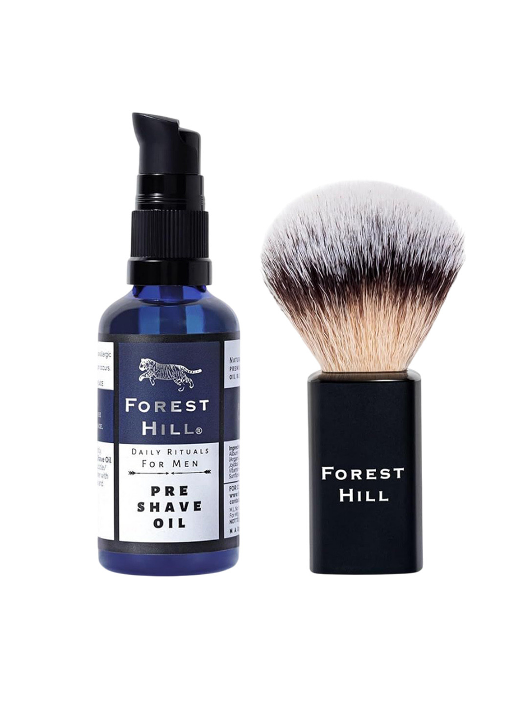 FOREST HILL Set Of 2 Pre Shave Oil- 50 ml & Shaving Brush