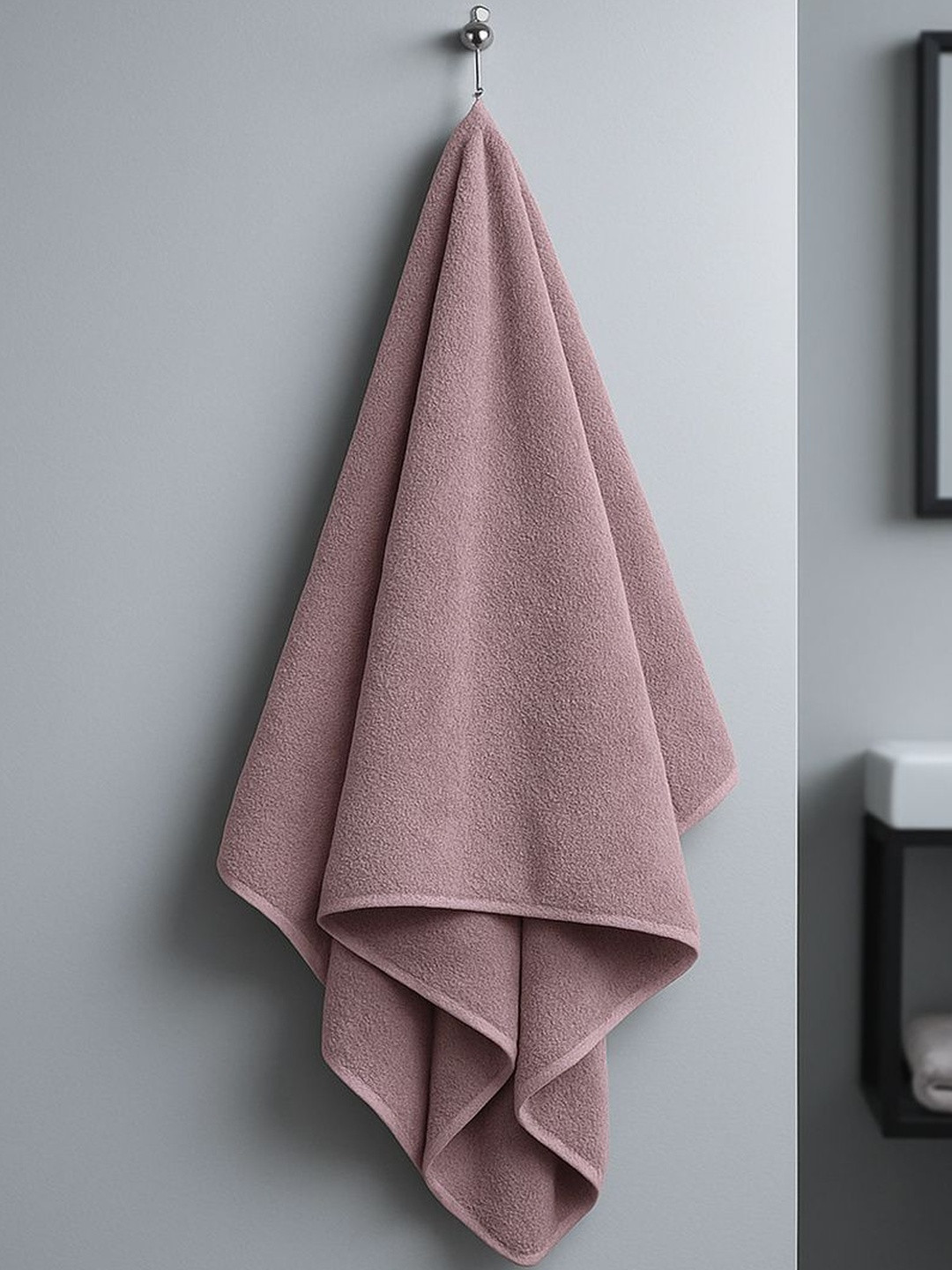 VYAKOM Wine Colored Solid 500 GSM Microfiber Bath Towel