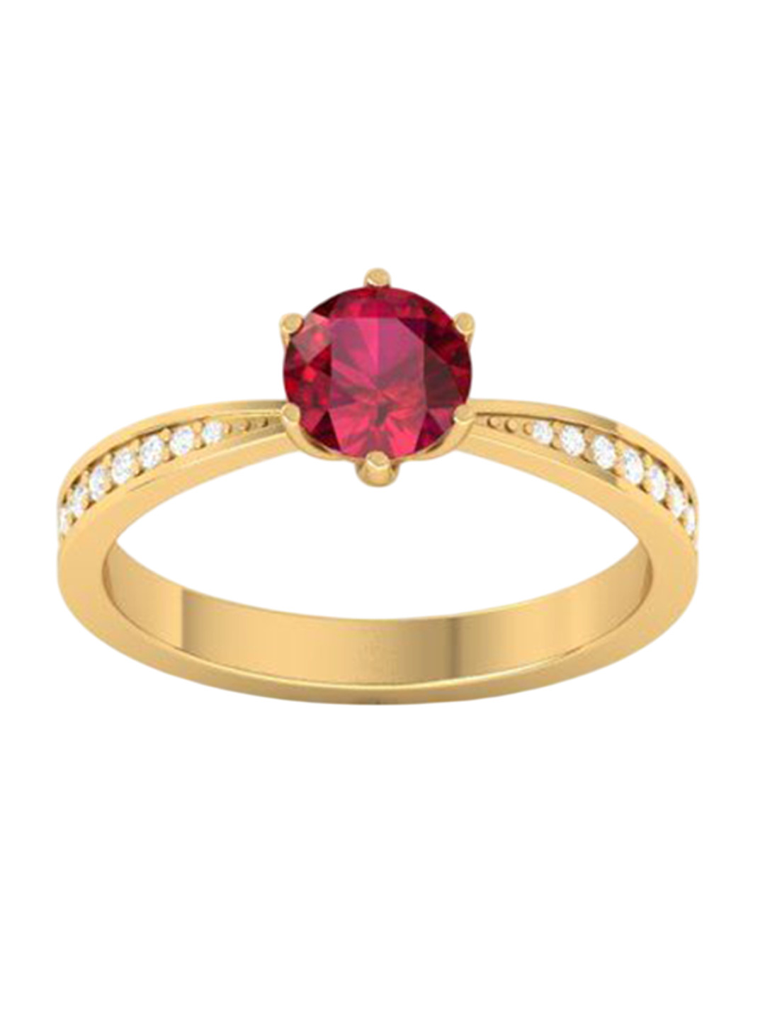 Smartwood Women 14K Gold-Plated Cubic Zirconia-Studded Adjustable Finger Ring