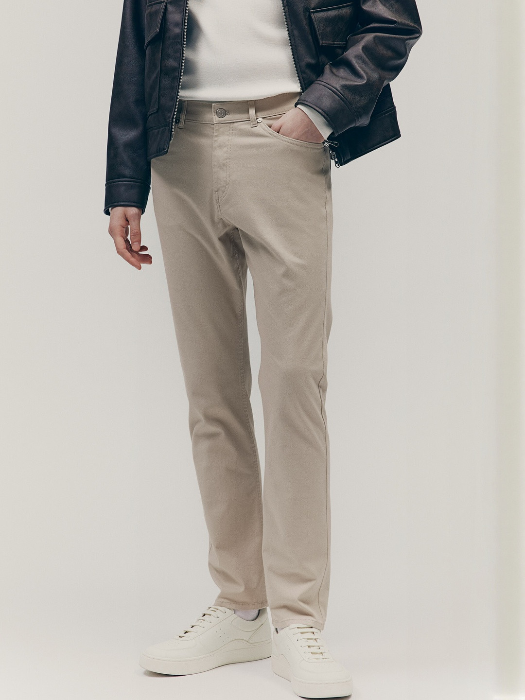 H&M Men Slim Fit Cotton Twill Trousers