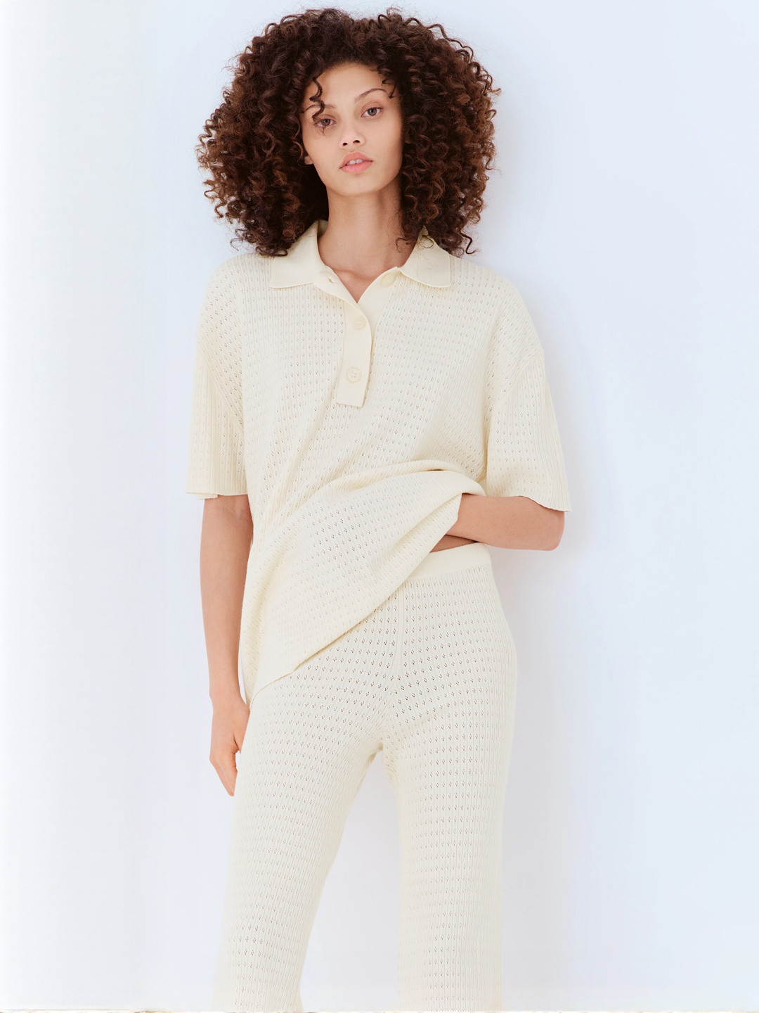 H&M Pointelle-Knit Polo Shirt