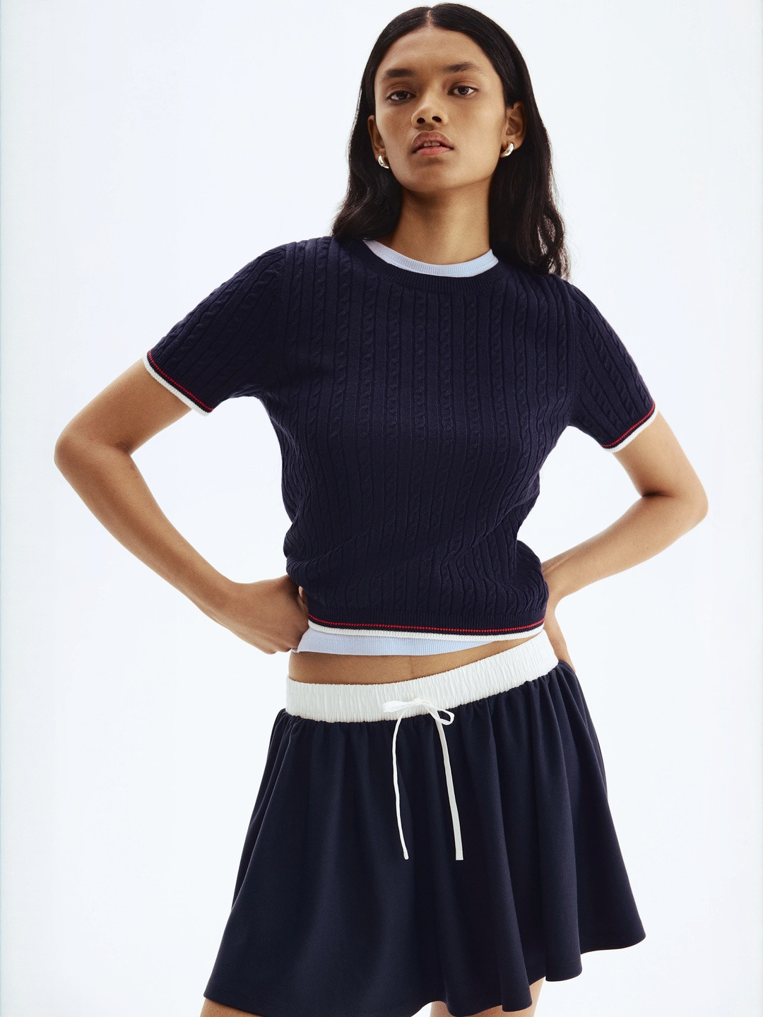 H&M Cable-Knit T-Shirt