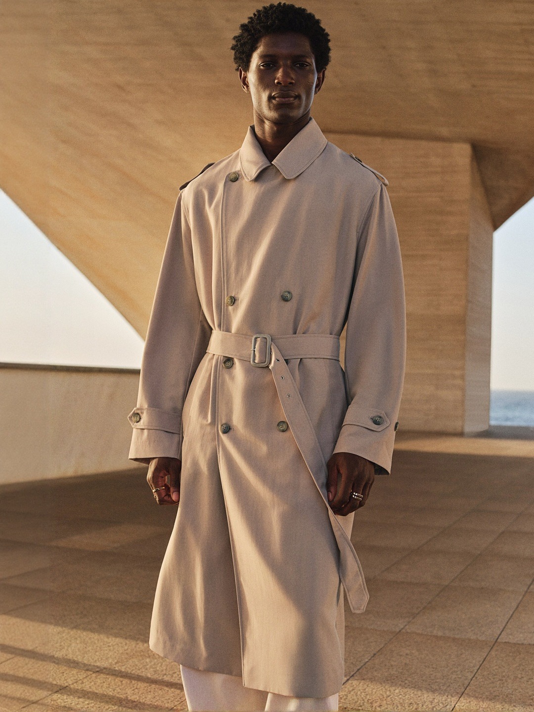 H&M Men Relaxed Fit Trench Coat