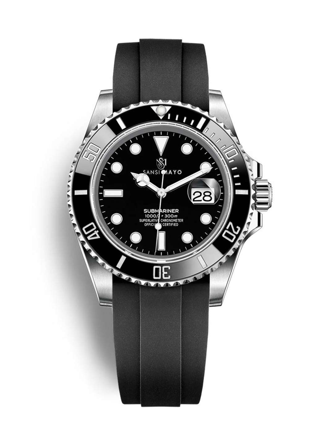 SANSIMAYO Unisex Dial & Bracelet Style Straps Analogue Watch SM-M-89-B-S-B