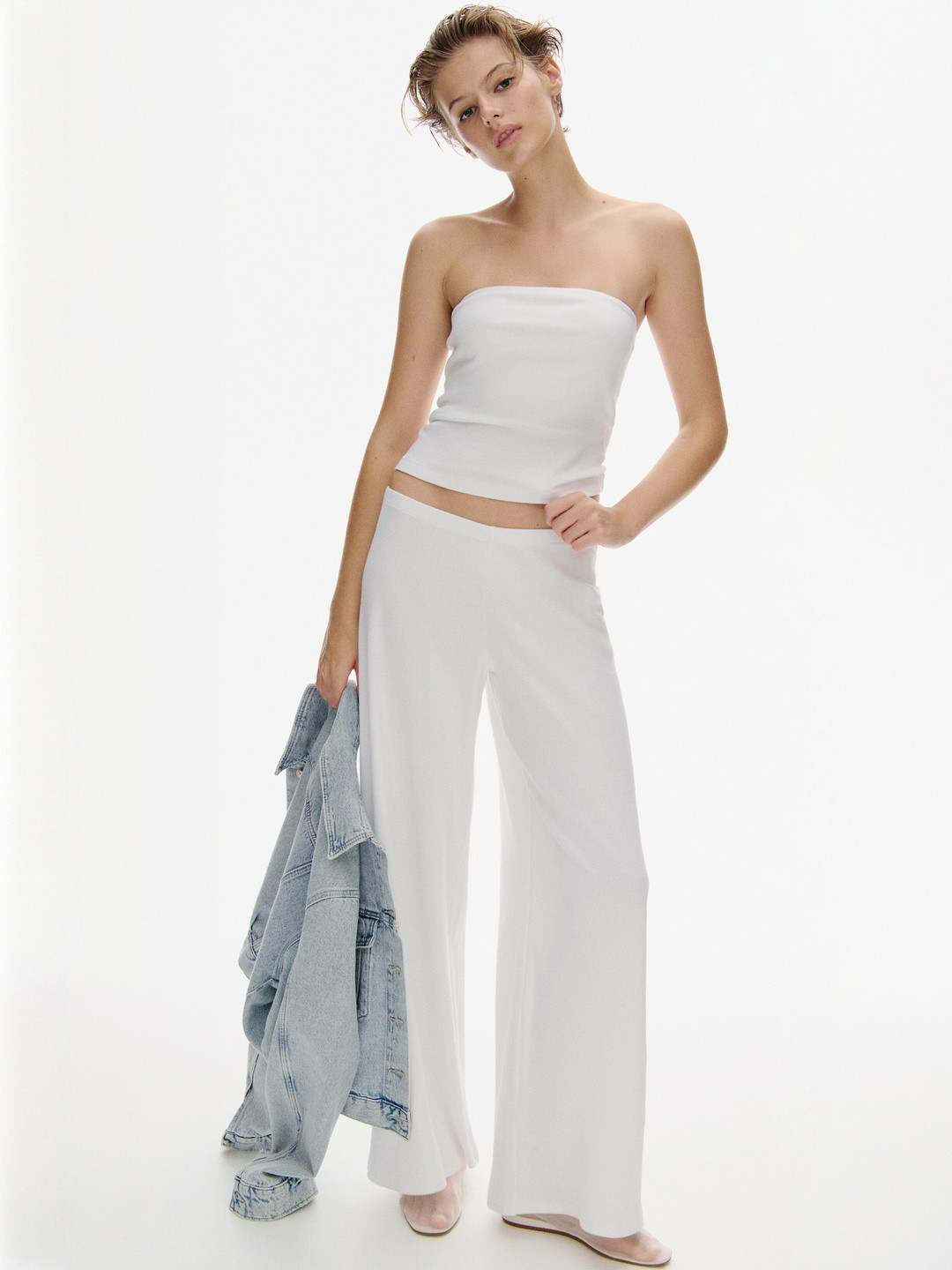 H&M 2-Piece Ribbed Top And Trousers Set