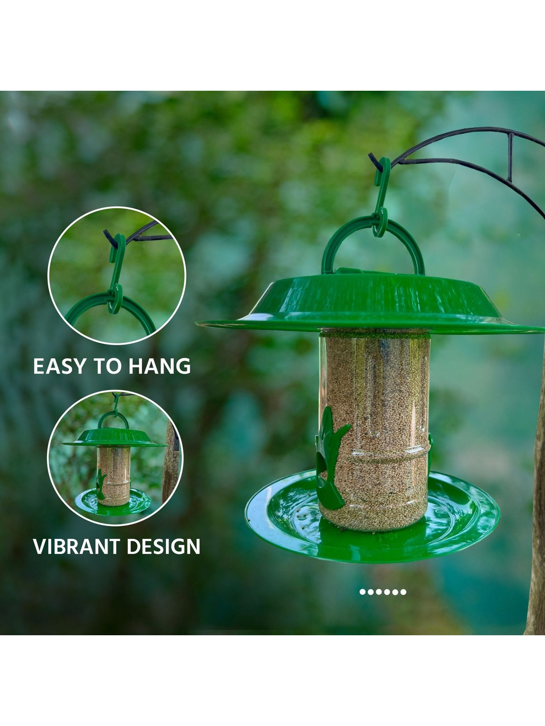 AMIJIVDAYA Green Food Feeder Bird House