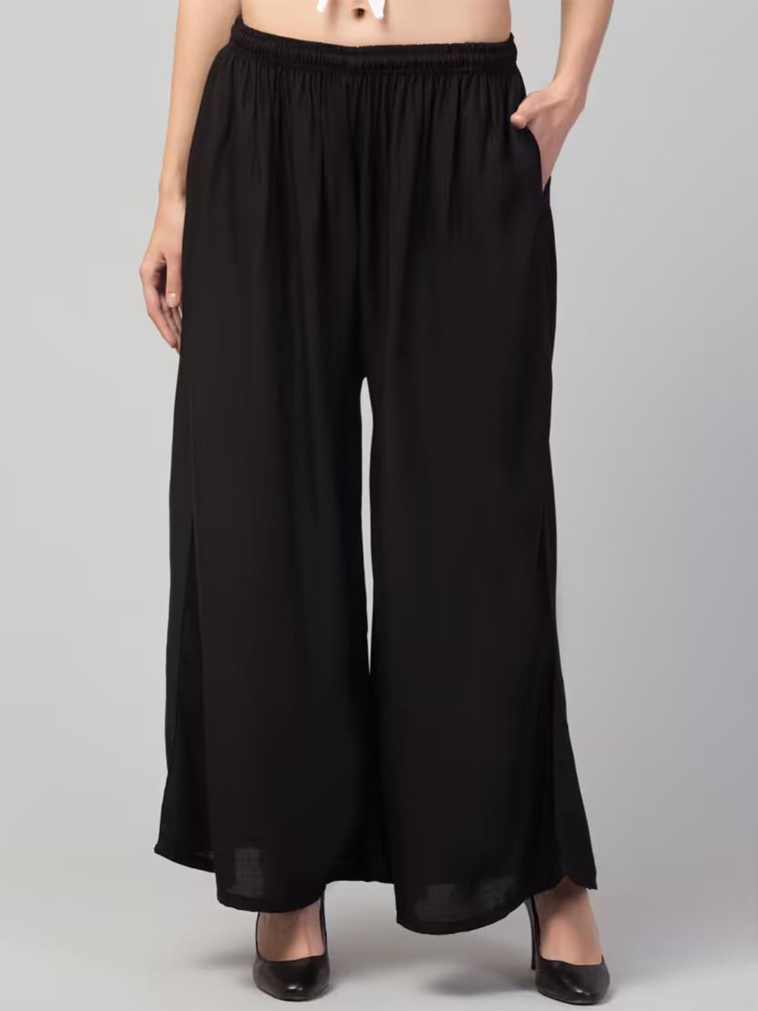 Thrifty Thread Women Flared Knitted Ethnic Palazzos