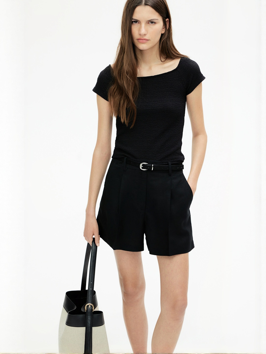 H&M Women Textured Jersey Top