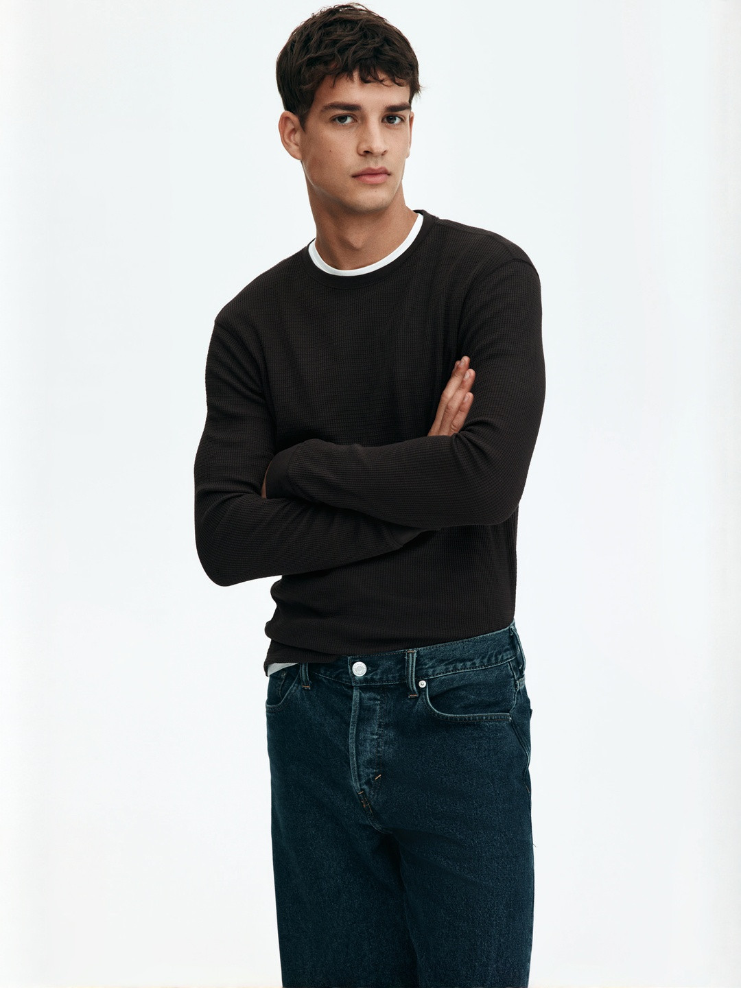 H&M Slim Fit Waffled Jersey Top