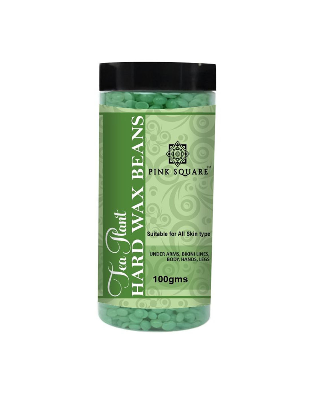 Pink Square Tea Plant Brazilian Hard Wax Beans For Body Hair Removal - 100 g