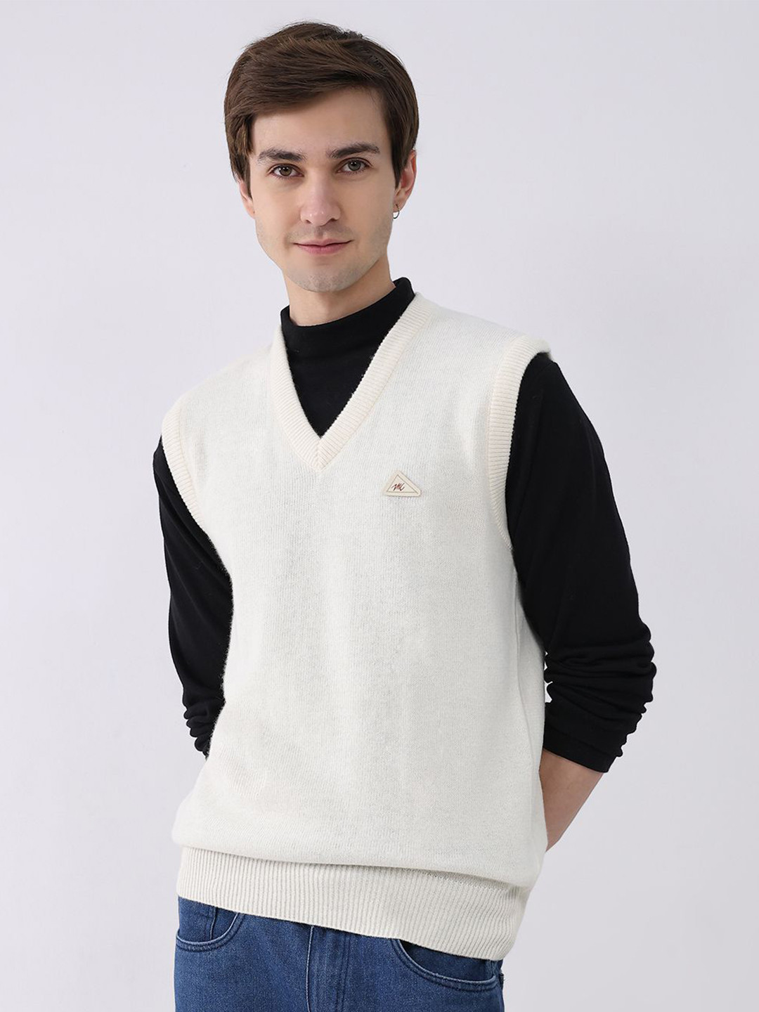 Monte Carlo Plus Size V-Neck Woollen Pullover Sweater