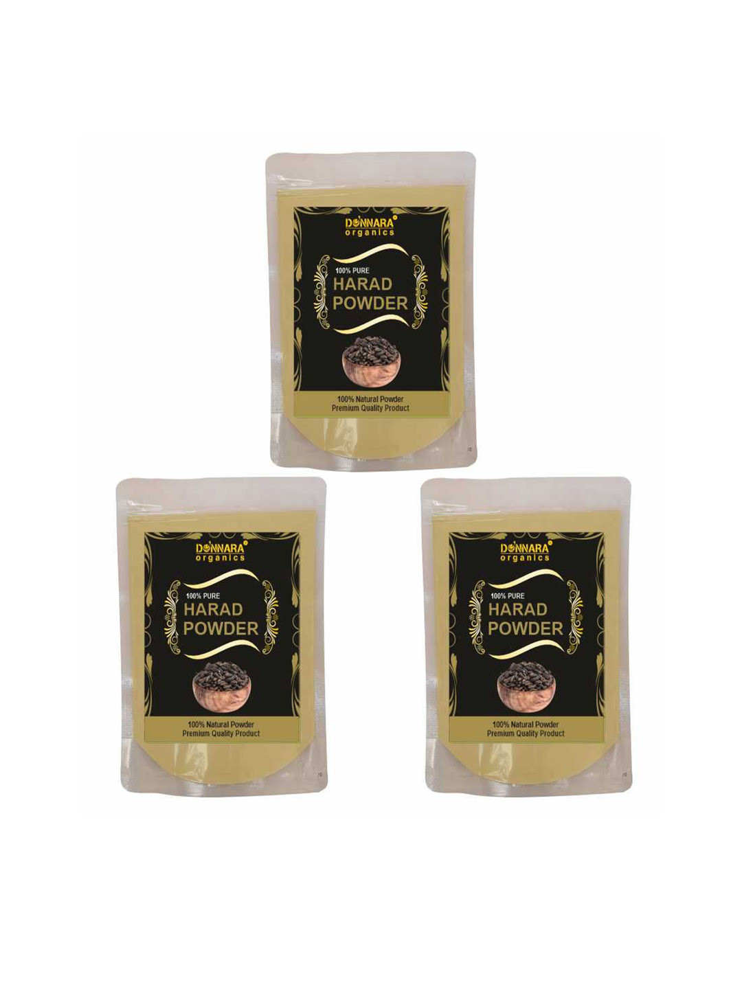 Donnara Organics Set Of 3 Harad Powder Powder Face Pack For Oil Control - 100 g Each