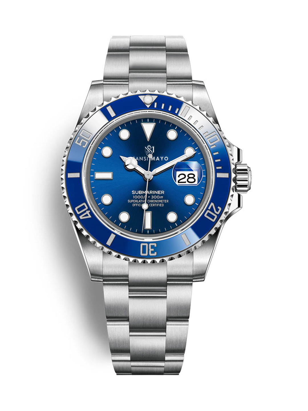 SANSIMAYO Men Zoro  Stainless Steel Bracelet Style Straps Analogue Watch SM-M-94-S-S-BL