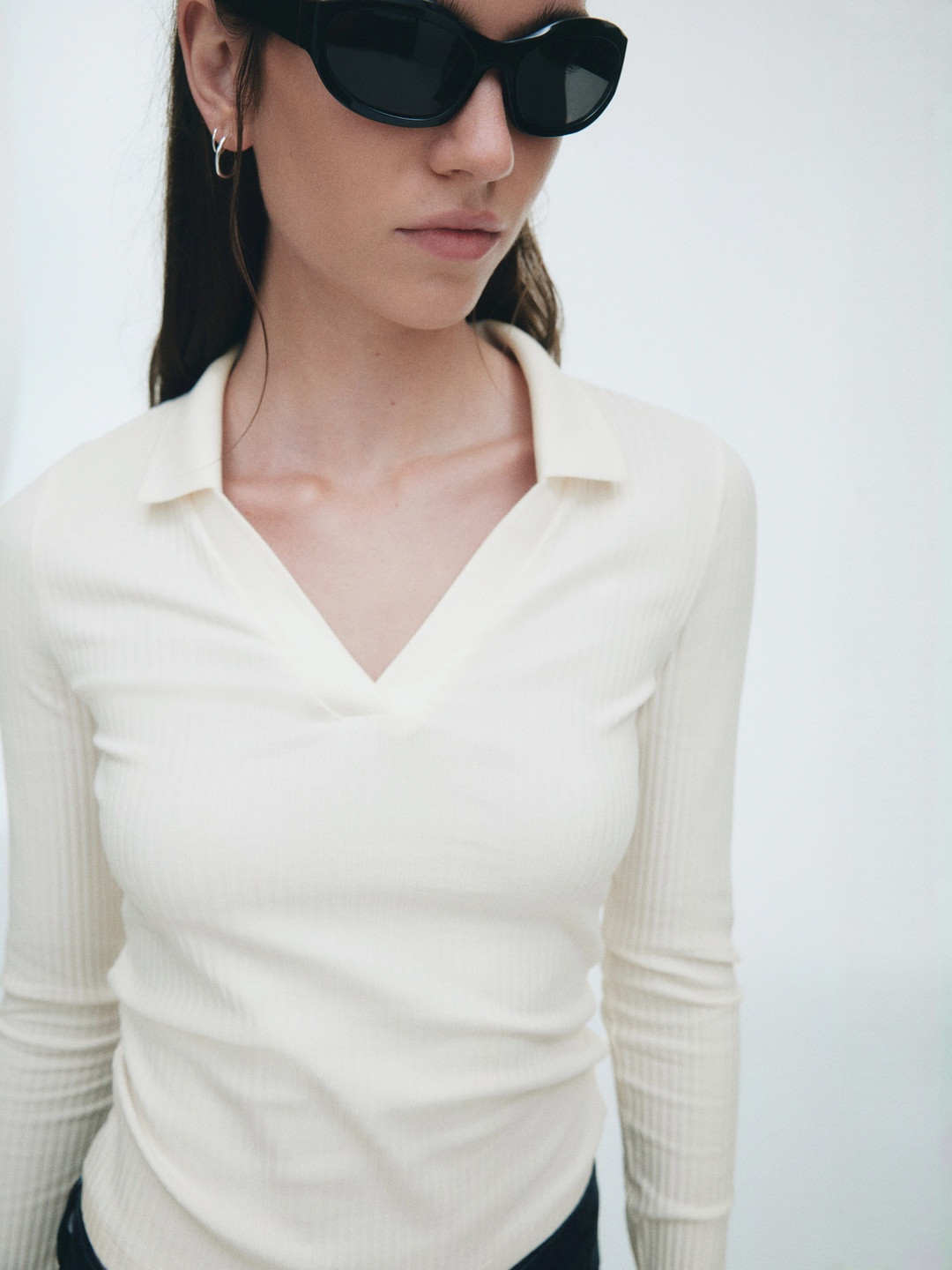 H&M Ribbed Collared Top