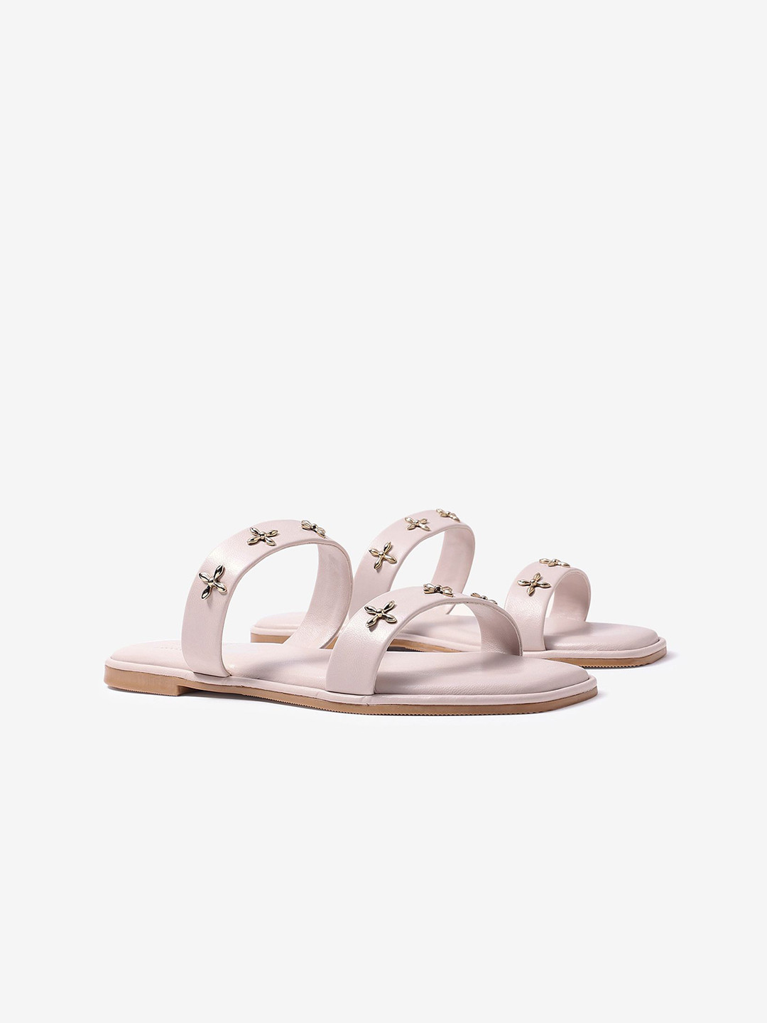 Pair ie Tales Women Western-Embellished Open Toe Flats