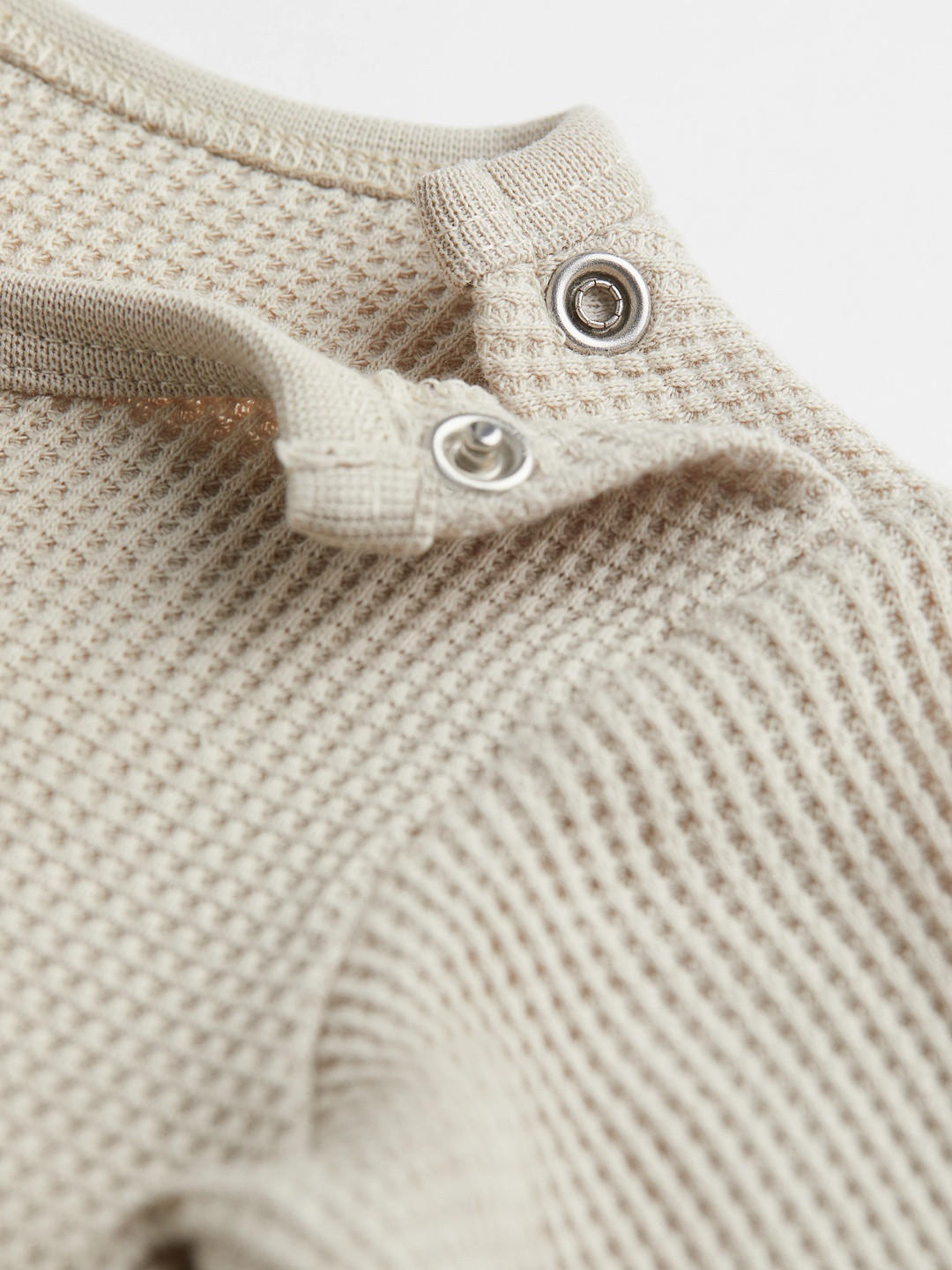 H&M Beige Waffled Cotton Sweatshirt & Trouser