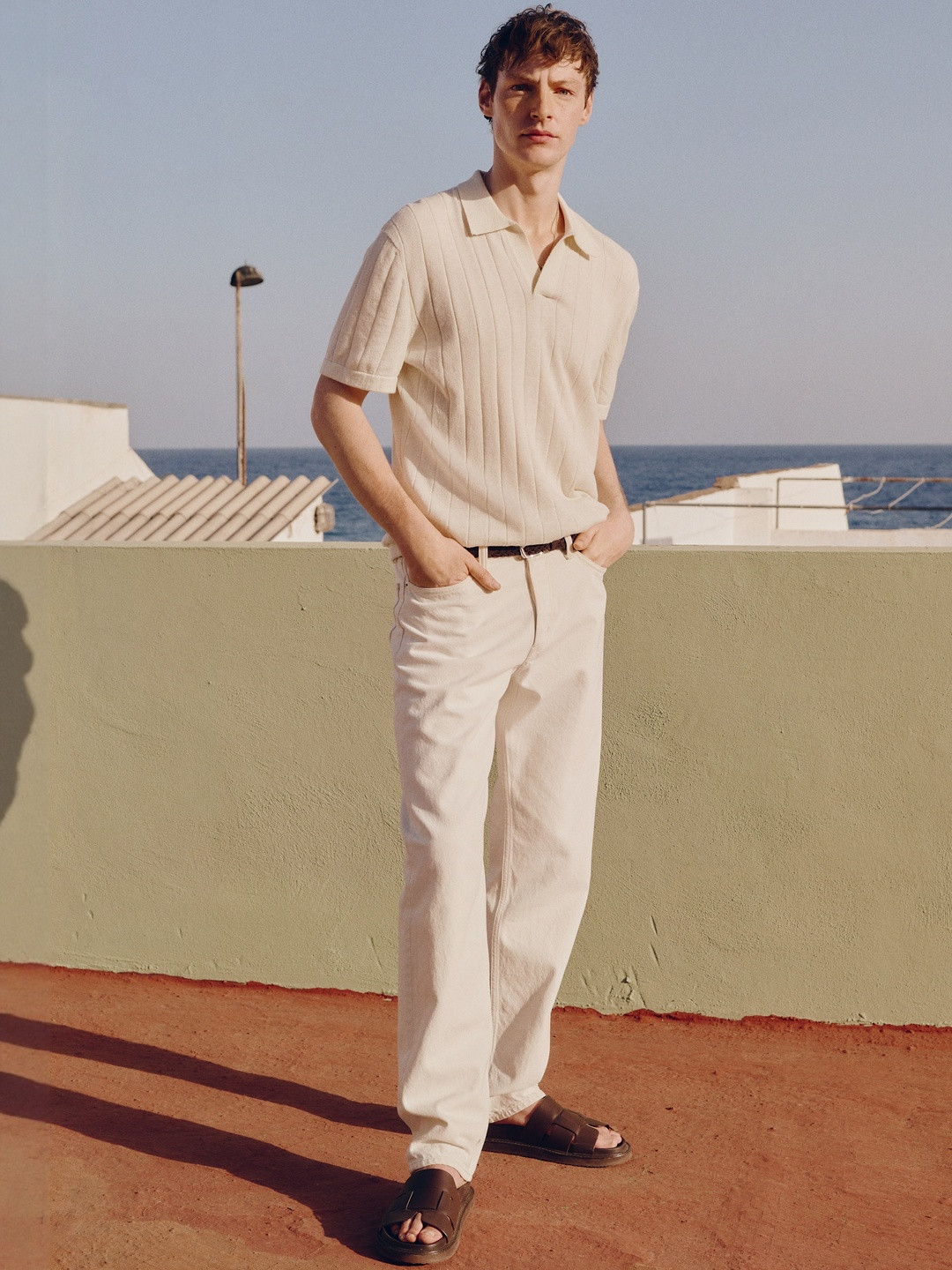 H&M Regular Fit Linen-Blend Polo Shirt