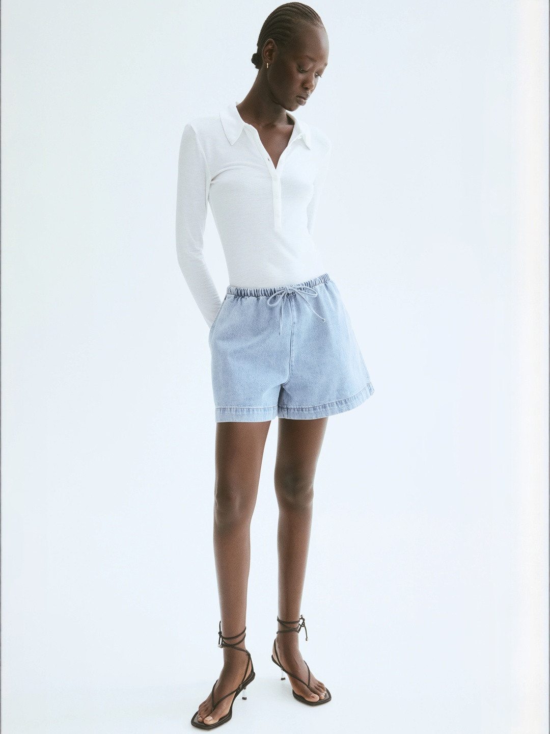 H&M Denim Drawstring Shorts