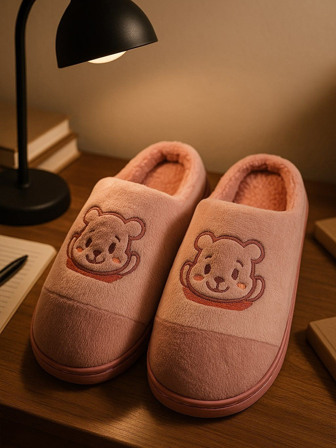 WOLVESDEN Women Cartoon Printed Winter Room Slippers