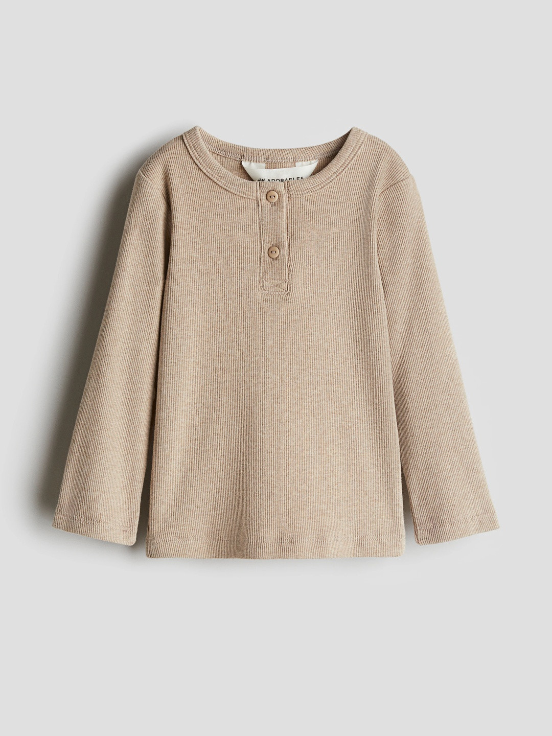 H&M Ribbed Cotton Henley Top
