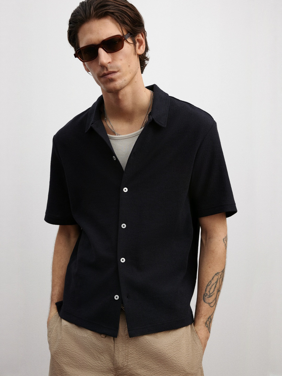 H&M Regular Fit Short-Sleeved Jersey Shirt