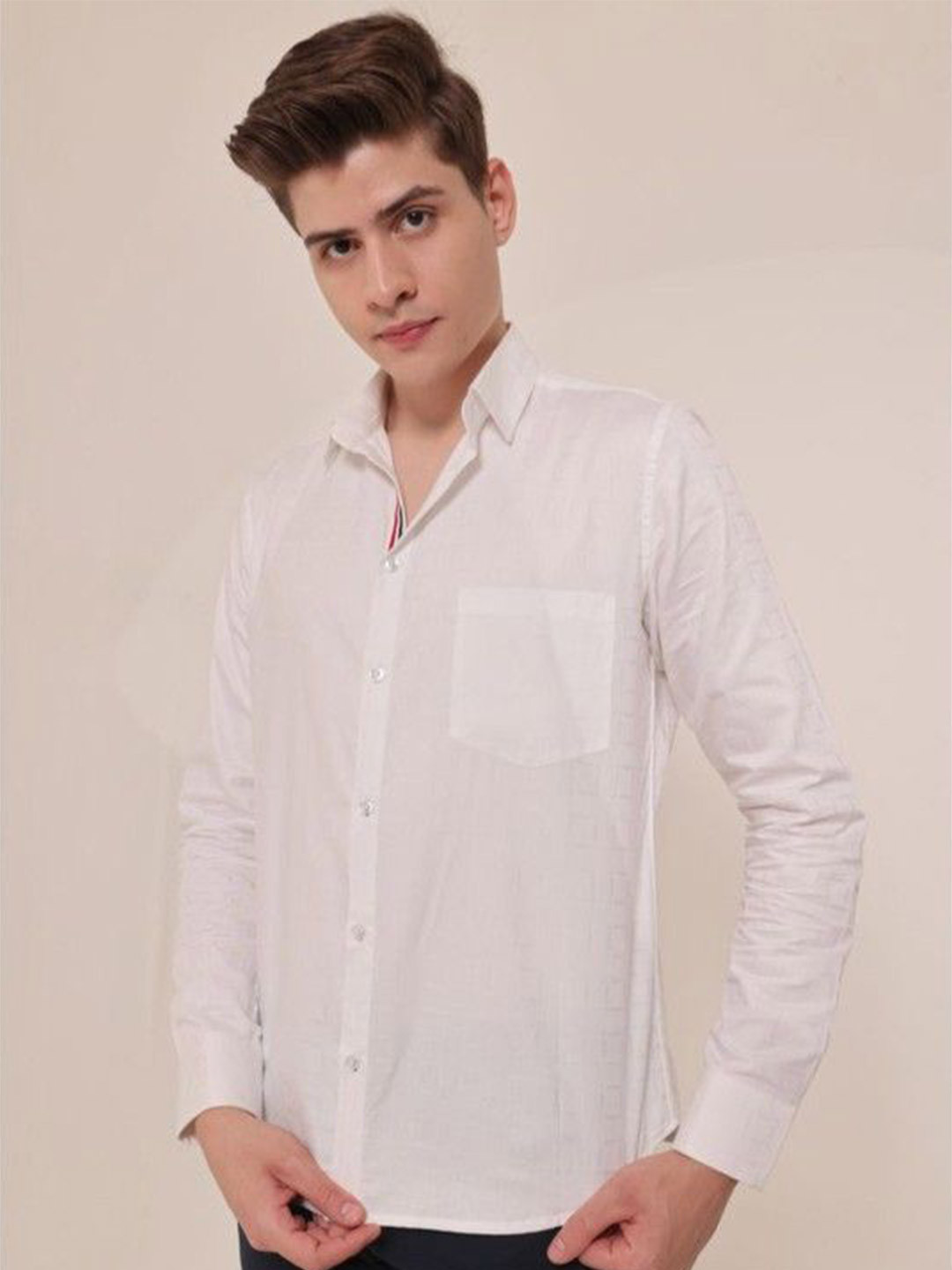 Style Matters Men Standard Fit Solid Premium Egyptian Cotton Casual Shirt