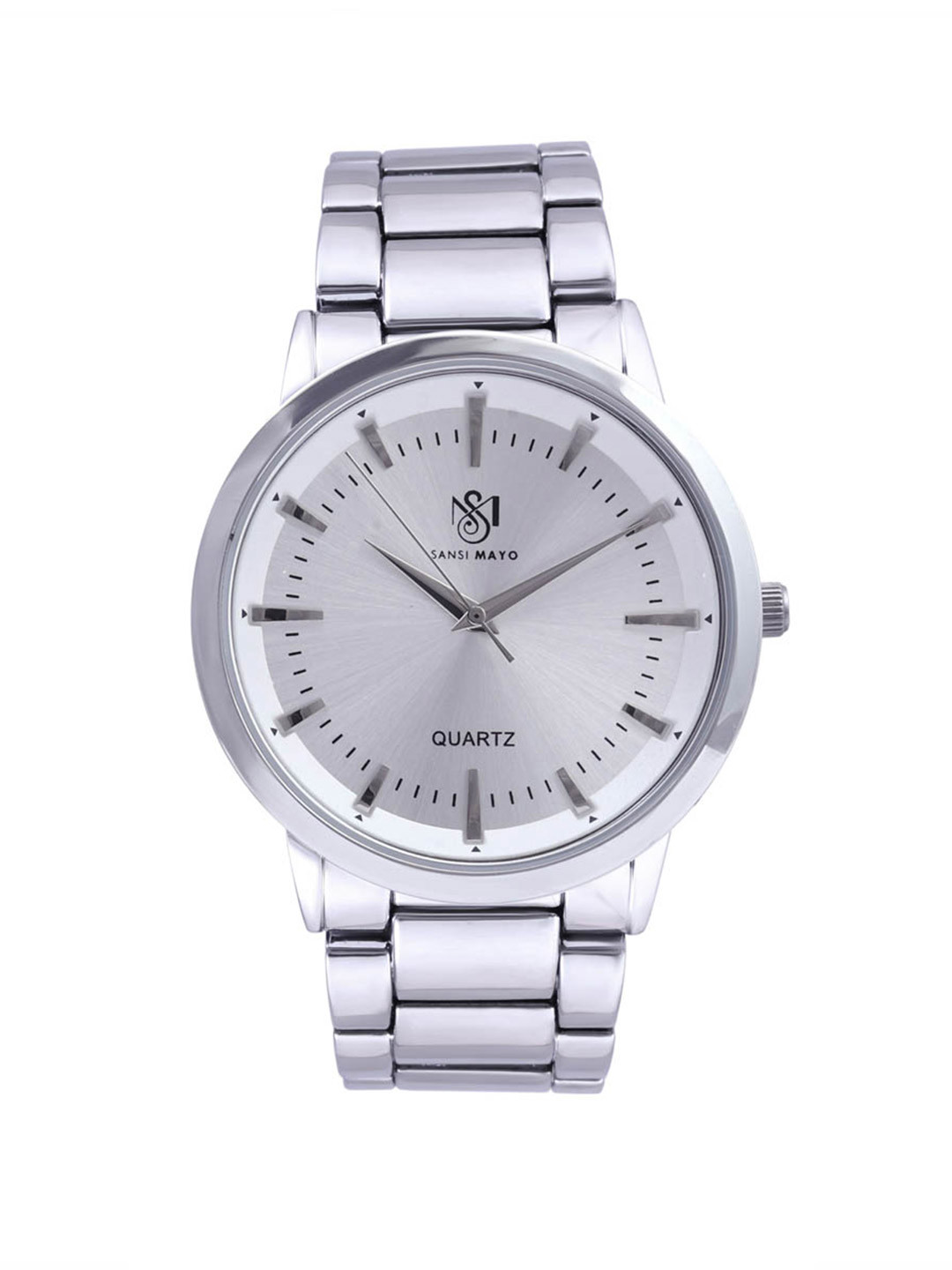 SANSIMAYO Men Nero Dial & Stainless Steel Analogue Watch SM-M-02-S-S-W