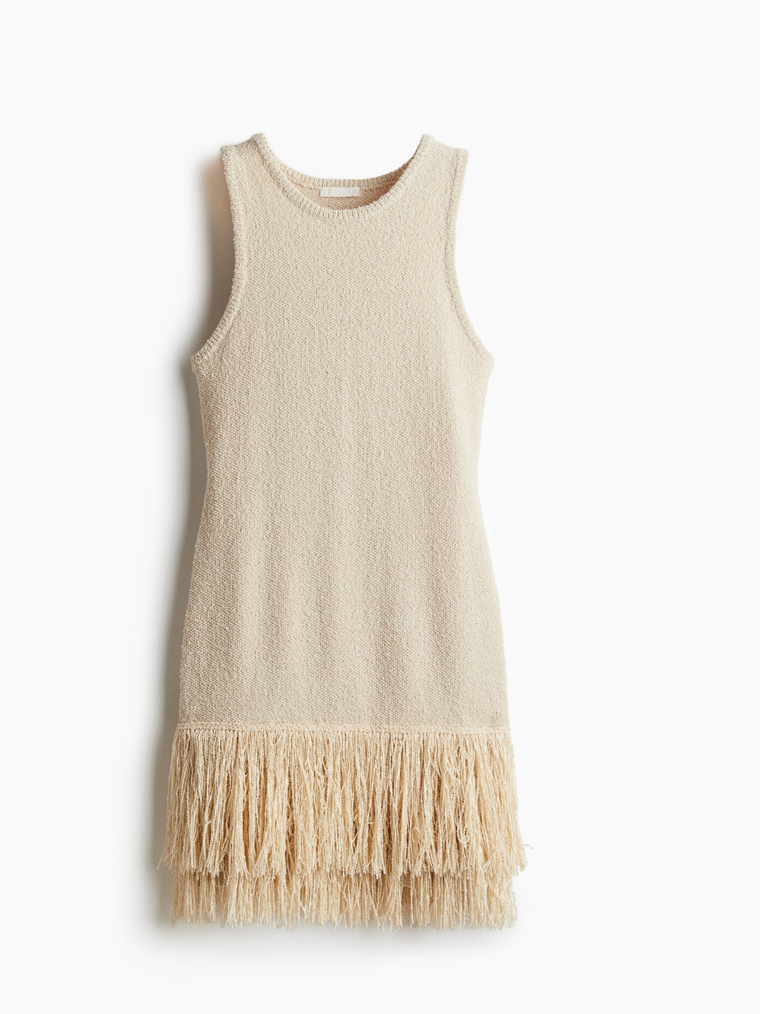 H&M Fringe-Trimmed Knitted Dress