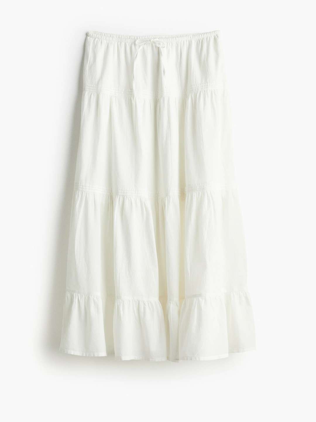 H&M Women Pure Cotton Tiered Skirt