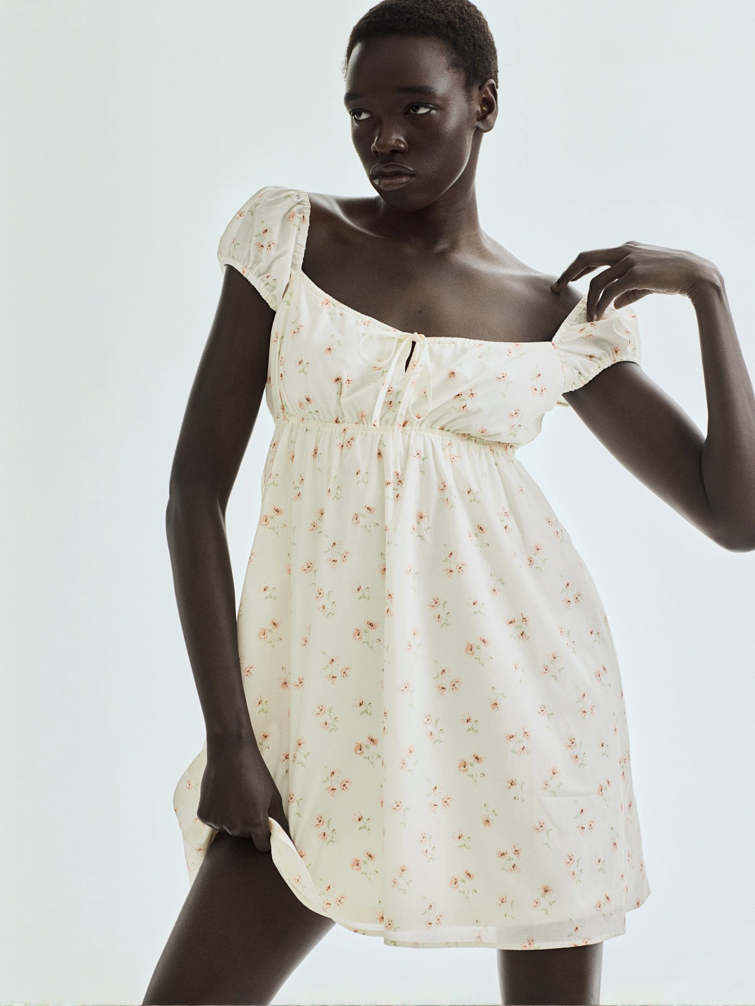 H&M Drawstring-Detail Flared-Skirt Dress