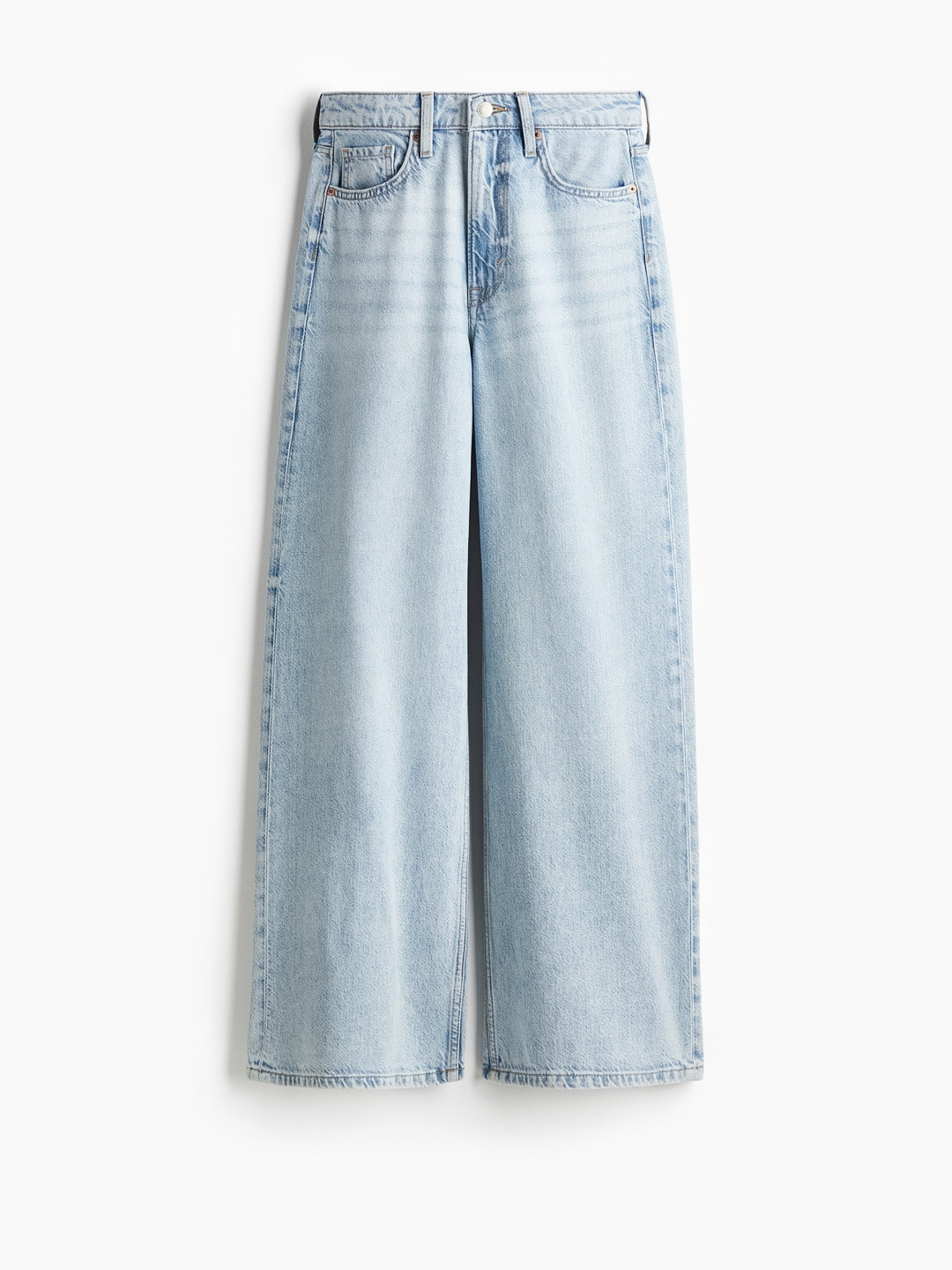 H&M Women Wide Leg Ultra High-Rise Light Fade Stretchable Jeans