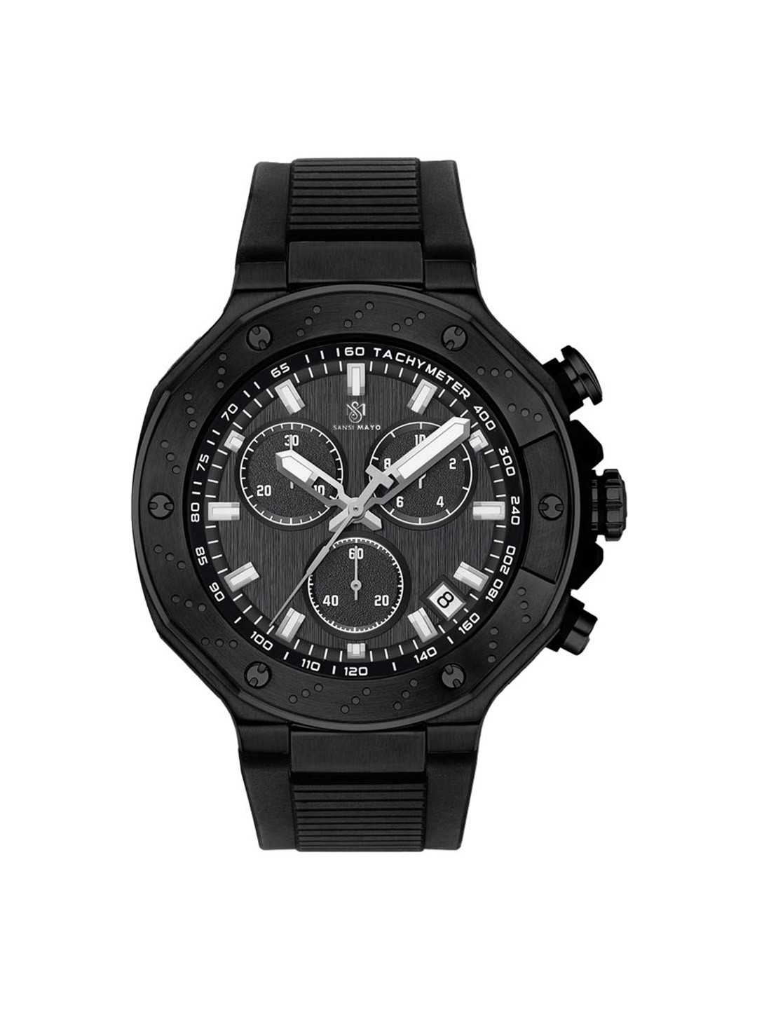 SANSIMAYO Romano Men Dial & Bracelet Style Straps Analogue Watch SM-M-226-B-B-B