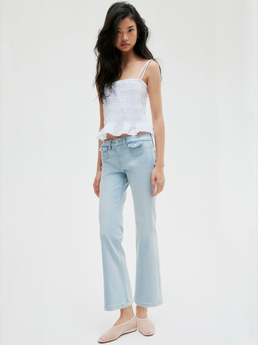 H&M Women Flared Low Ankle Jeans