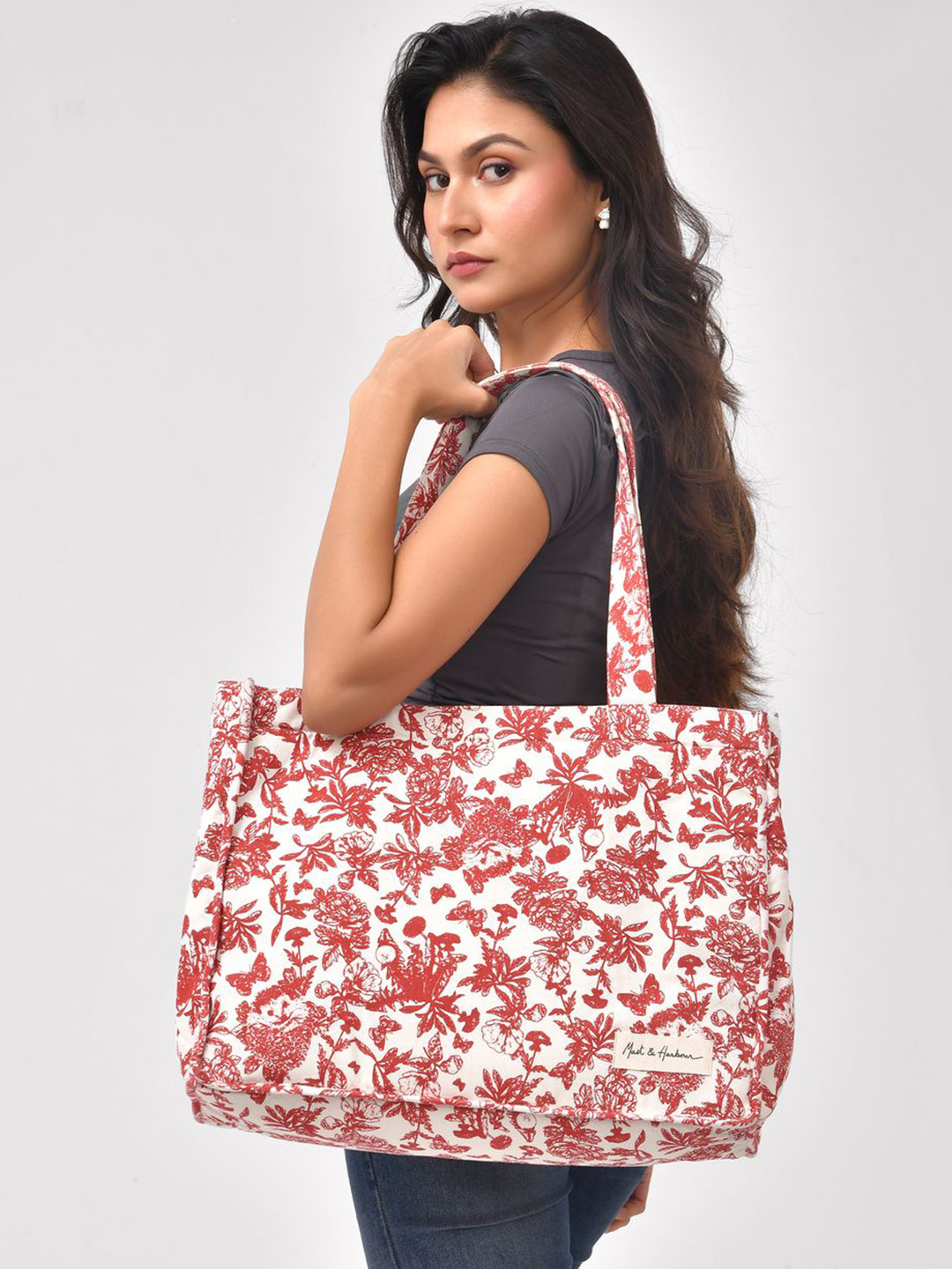 Mast & Harbour Women Canvas College Laptop Tote Bag