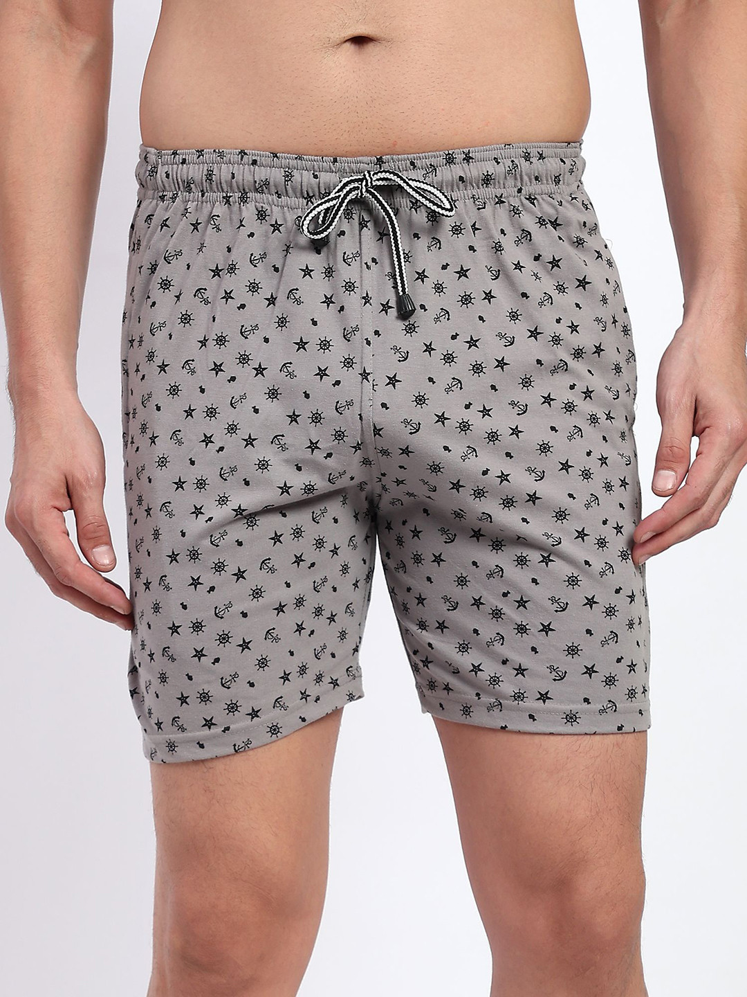 T.T. Men Geometric Printed Mid-Rise Training or Gym Shorts