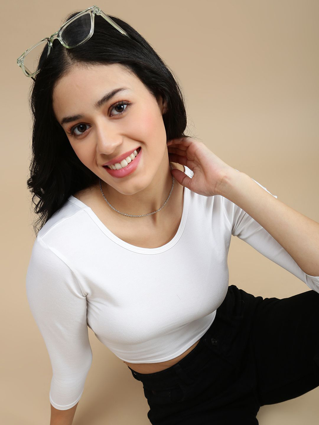 De Moza Women Cotton Fitted Crop Top