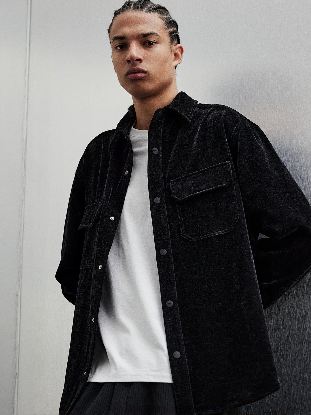 H&M Velvet Overshirt