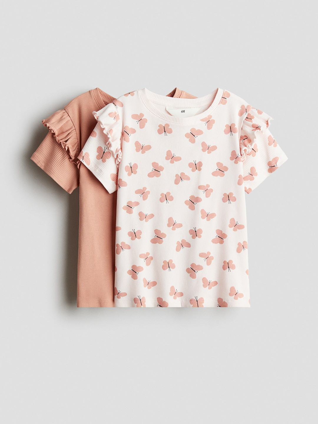H&M 2-Pack Frill-Trimmed Cotton Tops